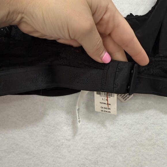 PINK Victoria's Secret Bra Womens Large Unlined Lace Underwire Lingerie NWT - Picture 6 of 12